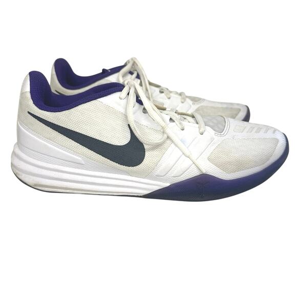 Nike KB Mentality 704942-101 Men's Size 8.5 White Court Purple Mamba - Picture 1 of 9